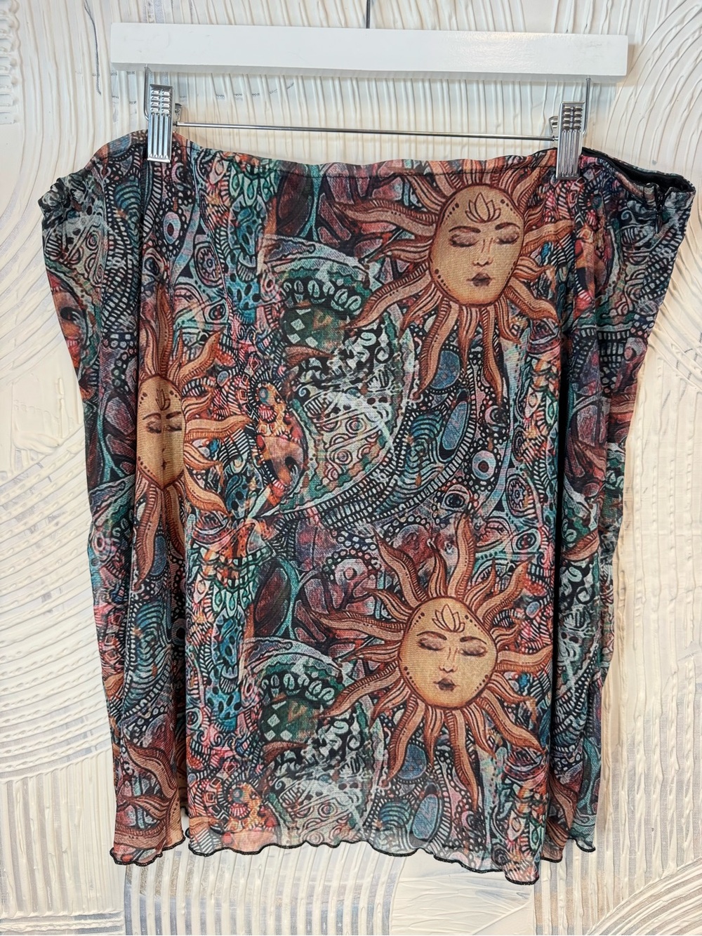 SHEIN Multicolor Sun & Paisley Print Midi Skirt